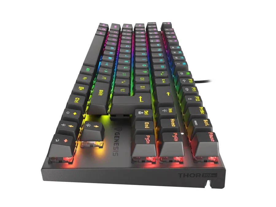 Клавиатура, Genesis Mechanical Gaming Keyboard Thor 303 TKL RGB Backlight Red Switch US Layout Black - image 4