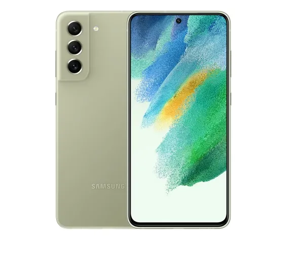 Мобилен телефон, Samsung SM-G990B GALAXY S21 FE 5G 128 GB, Octa-Core (1x 2.84 GHz, 3x2.42 GHz, 4x1.8 GHz), 6 GB RAM, 6.4'' 1080 x 2400 Dynamic AMOLED 2X, 120 Hz, HDR 10+ , 12 MP + 8 MP + 12 MP + 32 MP Selfie, 4500 mAh, Dual SIM, Android 12, Olive