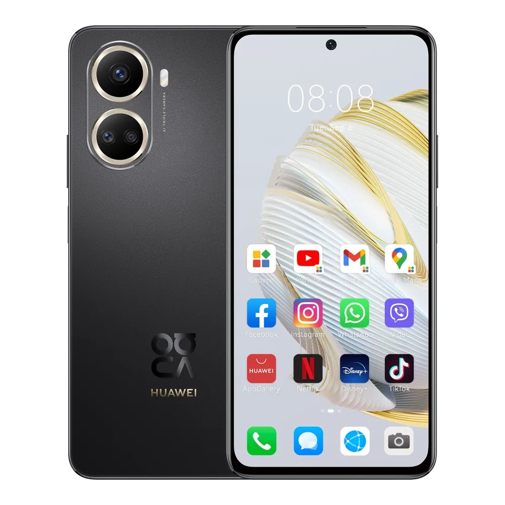 Мобилен телефон, Huawei Nova 10 SE Black, BNE-LX1, 6.67", 2400x1080, Qualcomm Snapdragon 680 4G, 8GB, 128GB, Camera 108+8+2MP/ Front 16MP, 4500mAh, FPT, BT 5.0, USB Type-C 2.0, HMS, EMUI 12