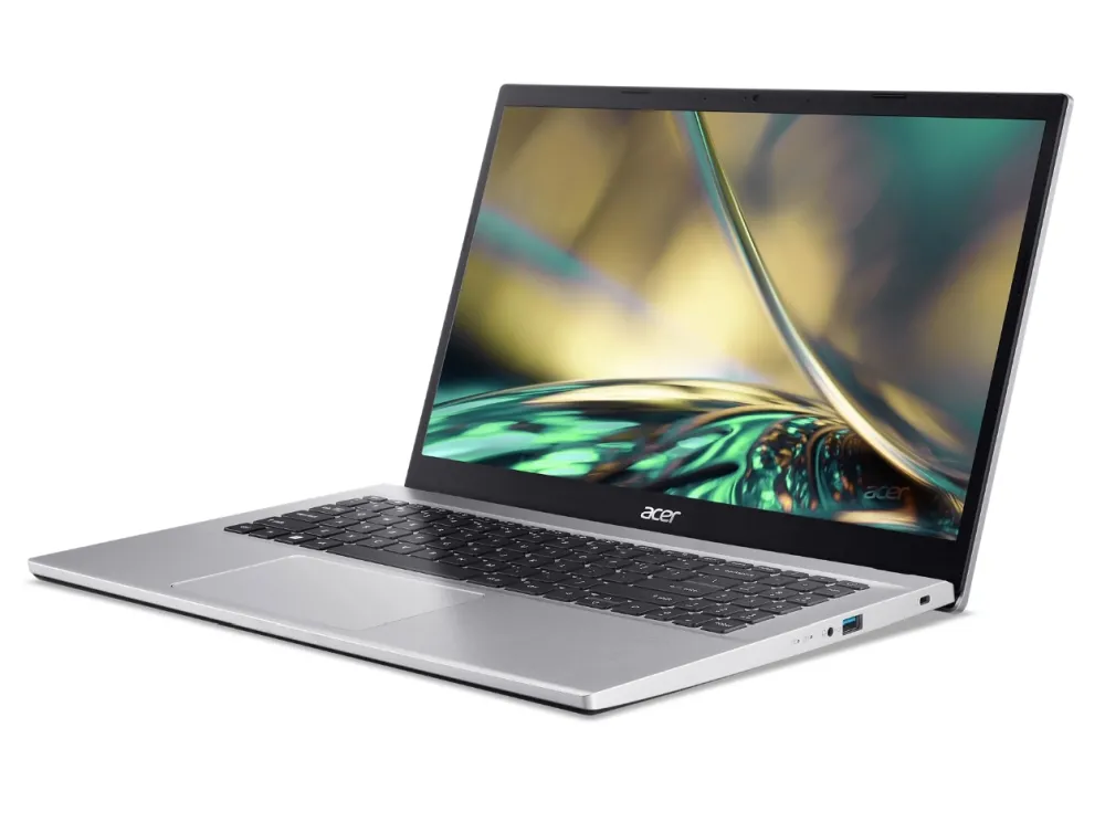 Лаптоп, Acer Aspire 3, A315-59-37WG, Intel Core i3-1215U (up to 4.4 GHz, 10MB), 15.6" FHD (1920x1080) IPS SlimBezel LED, HD Cam, 8GB DDR4, 512GB SSD PCIe, INTEL UMA, 2x2 802.11ac, BT 5.0, Linux, Silver - image 2