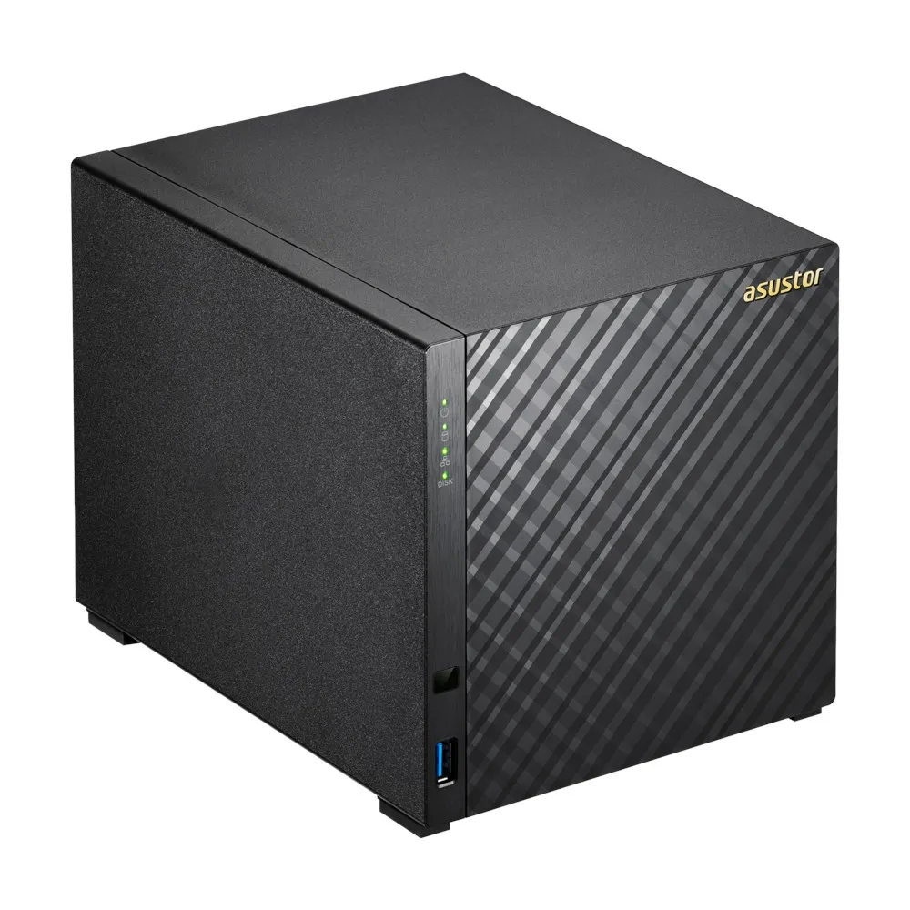 Мрежов сторидж, Asustor AS3204T, 4-bay NAS, Intel Celeron Quad-Core J3160 ( up to 2.24GHz, 2MB), 2GB DDR3L(non-upgradeable), 4 x 3.5" SATAII / SATAIII, GbE x 1, USB 3.0 - 1*Front/2*Rear, HDMI 1.4b, 16 Channel IP Cam(4 license included), WoL, System Sleep Mode, Tower - image 1