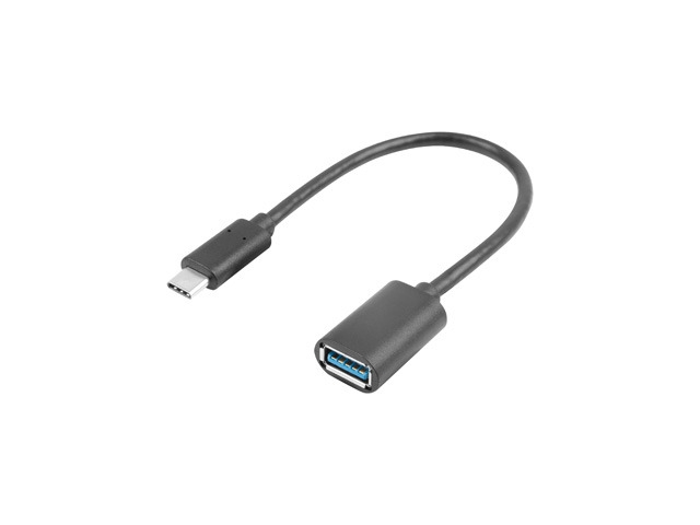 Адаптер, Lanberg Adater Cable USB-C(M) 3.1->USB-A(F) OTG 15CM Black