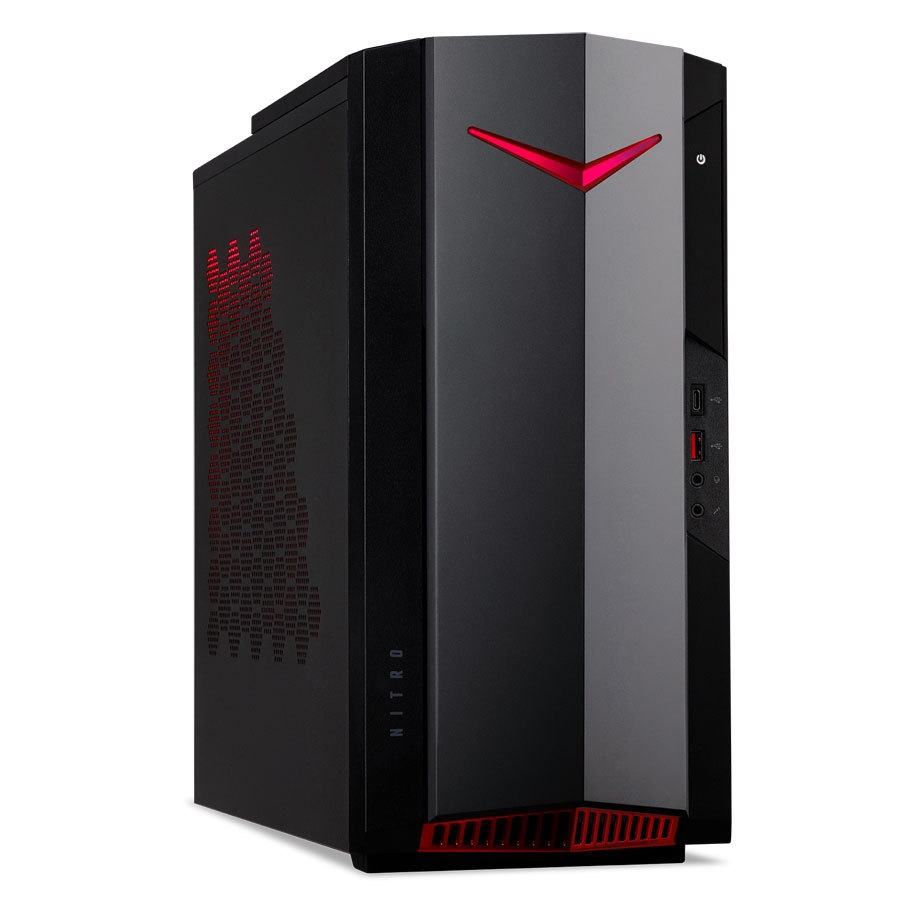 Настолен компютър, Acer Nitro N50-640, Intel Core i7-12700F (up to 4.9GHz, 25MB), 8GB DDR4(max.32GB 3200MHz), 512GB SSD PCI-e, M.2 slot free, no DVD, NVIDIA GeForce RTX 3060Ti 8GB GDDR6 256bit, 2*USB 2.0, 6*USB 3.2, 5*Audio jack, GLAN,WiFi AX & BT5.0, 500W, No OS - image 2