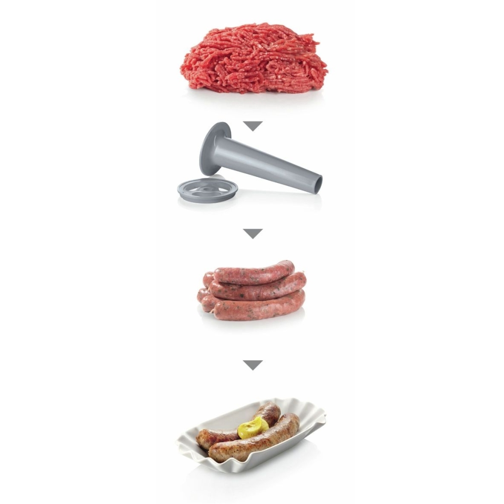 Месомелачка, Bosch MFW67440, Meat mincer, ProPower, 700 W - 2000W, Discs: 3 / 4,8 / 8 mm, Sausage attachment, Kebbe attachment, Out: 3.5kg/min, Black - image 3