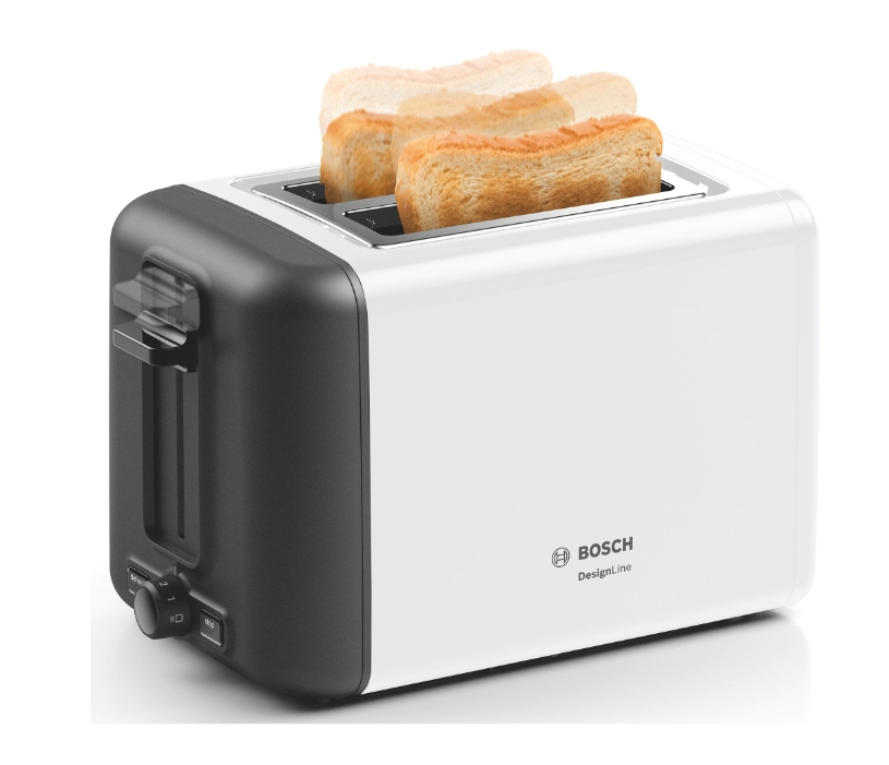 Тостер, Bosch TAT3P421, Compact toaster, DesignLine, 820-970 W, Auto power off, Defrost and warm setting, Lifting high, White - image 3