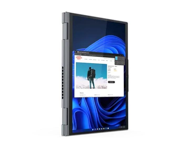 Лаптоп, Lenovo ThinkPad X1 Yoga G7 Intel Core i7-1260P (up to 4.7GHz, 18MB), 16GB LPDDR5 5200MHz, 512GB SSD, 14" WQUXGA (3840x2400) OLED AR, Touch, Intel Iris Xe Graphics, WLAN, BT, WWAN, IR&1080p Cam, Backlit KB, FPR, Storm Grey, Win 11 Pro, 3Y Premier - image 6