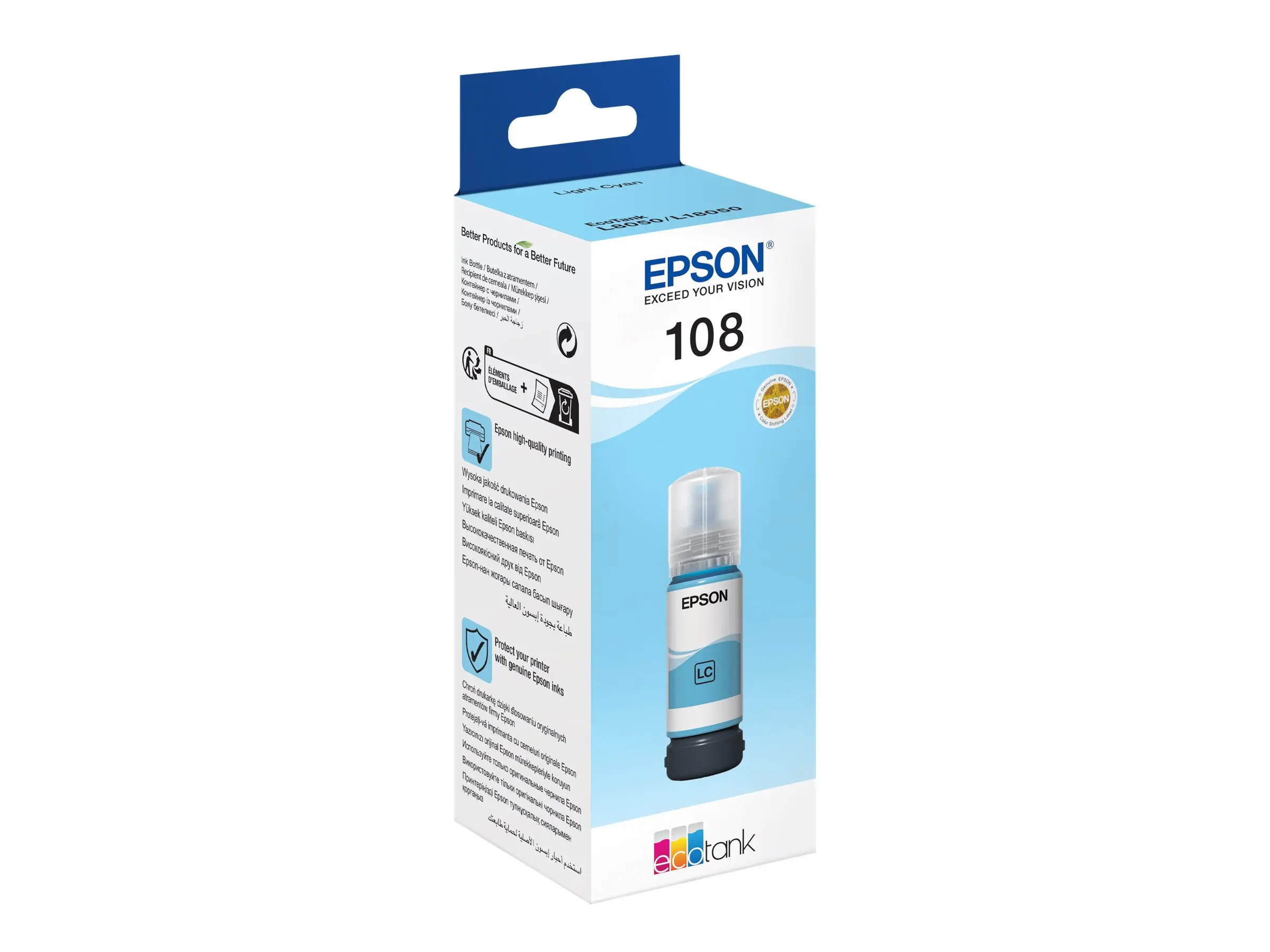 Консуматив, Epson 108 EcoTank Light Cyan ink bottle - image 2