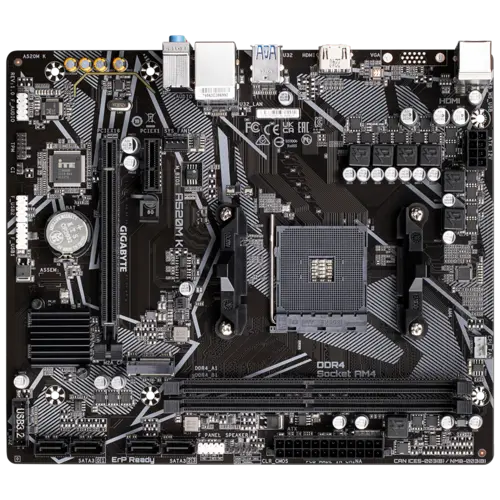 Дънна платка, GIGABYTE GB B450M K /AM4 - image 2