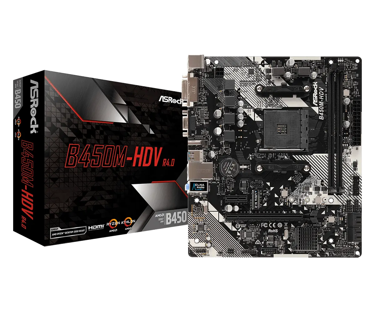 Дънна платка, ASROCK B450M-HDV R4.0 / AM4