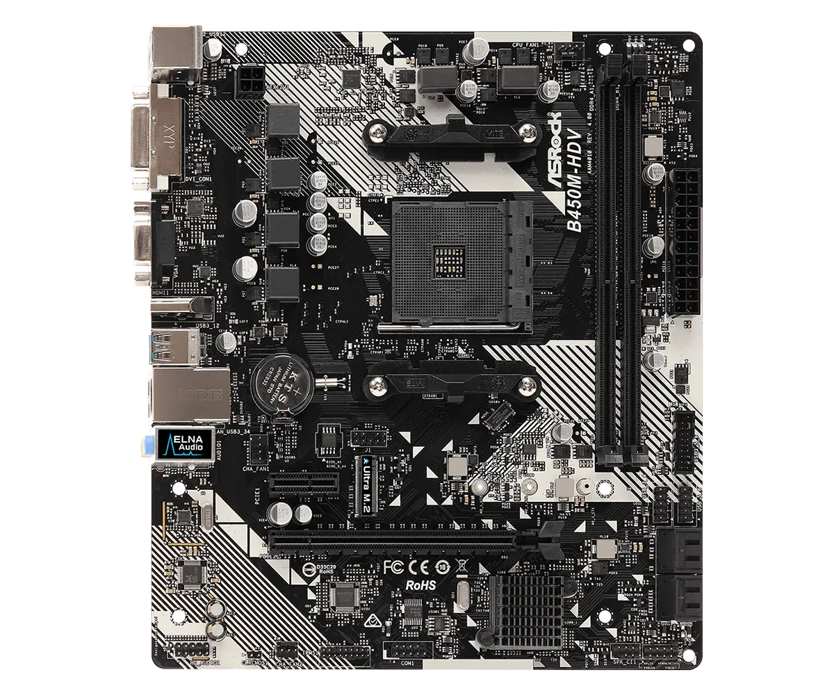 Дънна платка, ASROCK B450M-HDV R4.0 / AM4 - image 1