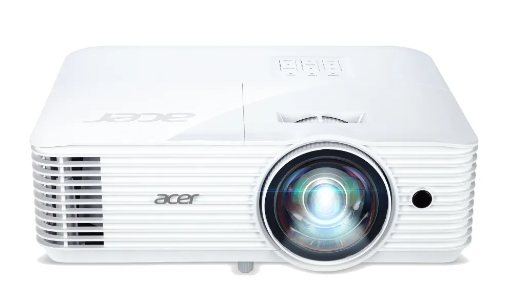 Мултимедиен проектор, Acer Projector S1386WHn, DLP, Short Throw, WXGA (1280x800), 3600 ANSI Lumens, 20000:1, 3D, HDMI, VGA, LAN, RCA, Audio in, Audio out, VGA out, DC Out (5V/1A, USB-A), Speaker 16W, Bluelight Shield, 3.1kg, White - image 1
