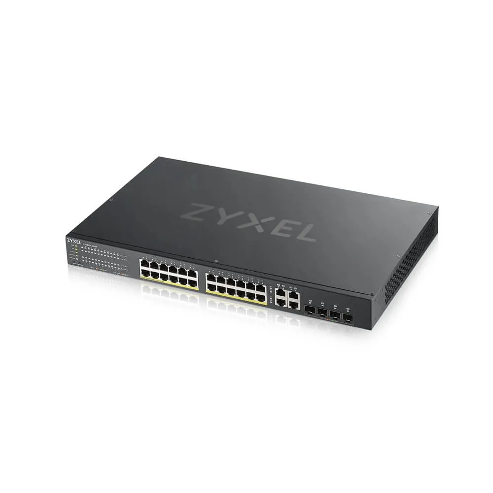 Комутатор, ZyXEL GS1920-24HPv2, 28 Port Smart Managed Switch 24x Gigabit Copper and 4x Gigabit dual pers., hybird mode, standalone or NebulaFlex Cloud - image 2