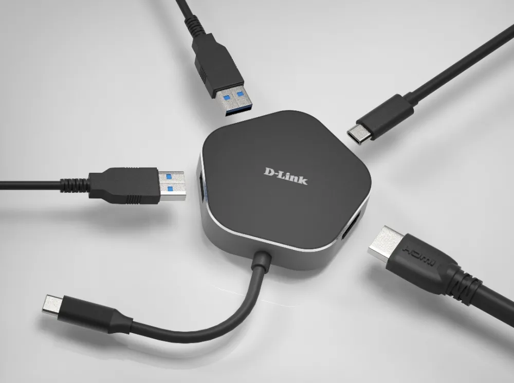 USB хъб, D-Link 4-in-1 USB-C Hub with HDMI and Power Delivery - image 1