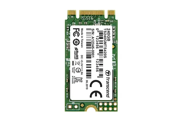 Твърд диск, Transcend 120GB, M.2 2242 SSD 420S, SATA3, TLC