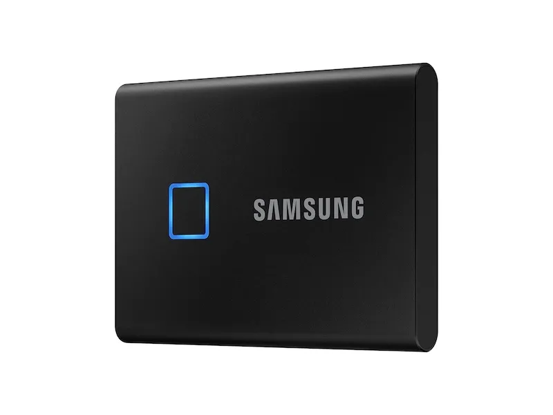 Твърд диск, Samsung Portable SSD T7 Touch 1TB, USB 3.2, Fingerprint, Read 1050 MB/s Write 1000 MB/s, Black - image 1