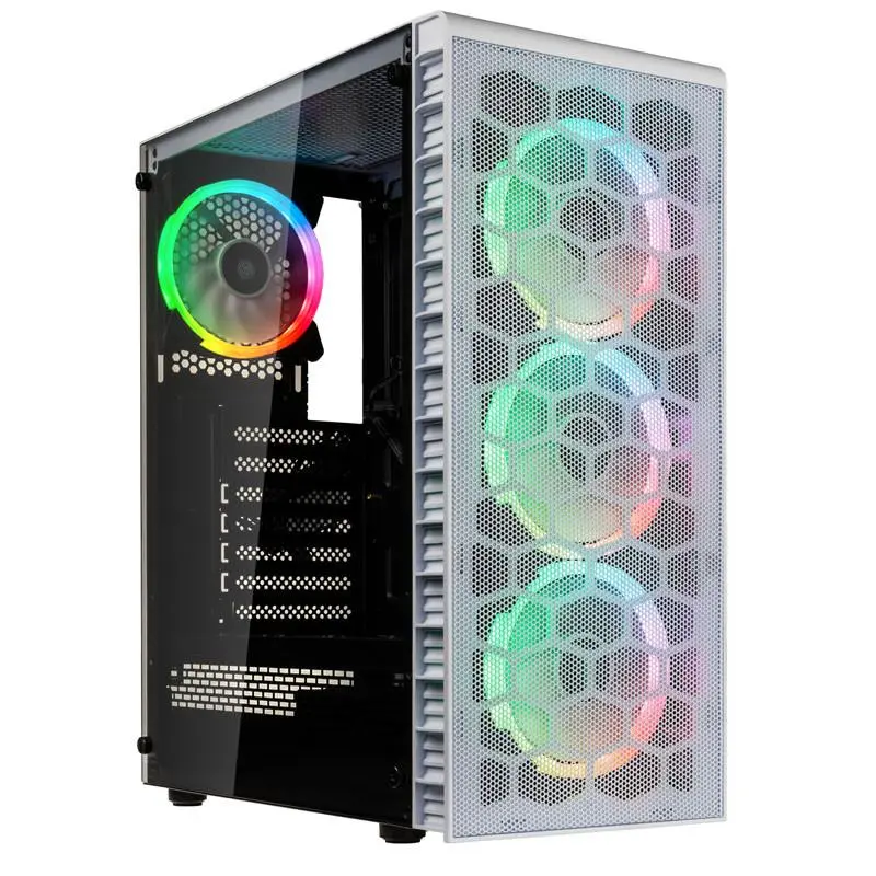 Кутия Kolink Observatory Lite Mesh RGB Mid-Tower, Бяла
