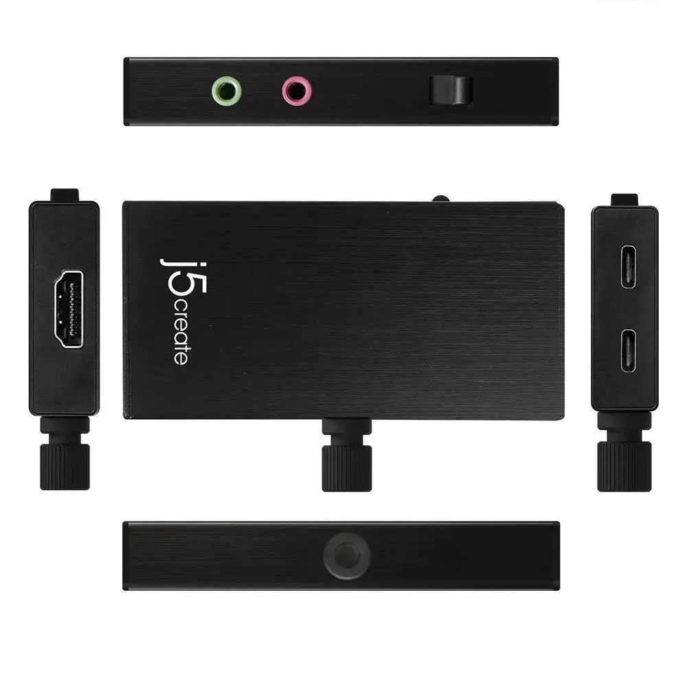 Кепчер адаптер j5 create JVA02, HDMI към USB-C, PD, Черен - image 1