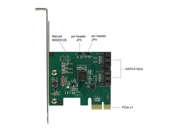 Контролер Delock SATA PCI Express Card - 2 ports - image 3