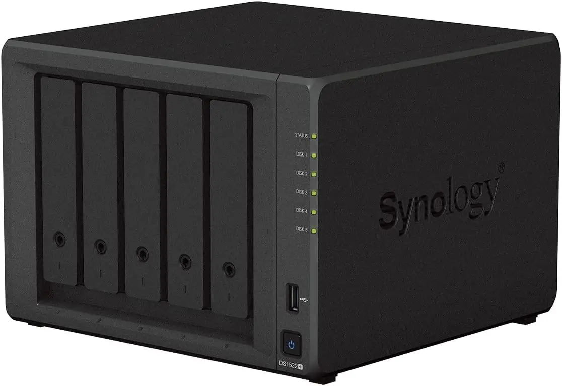 Мрежов сторидж Synology DS1522+, за 5 диска, до 108TB, CPU 2.6GHz, RAM 8GB, 4xГигабит, USB 3.2 Gen 1 - image 1