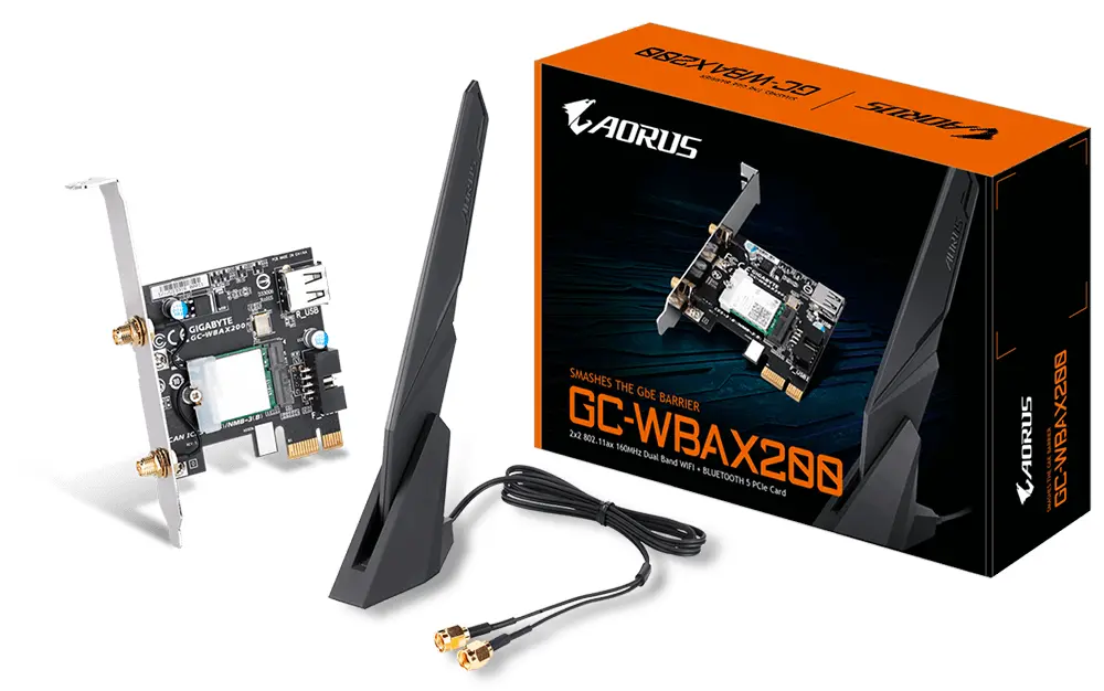 Безжична карта GIGABYTE AORUS X200 Intel® WIFI 6 2x2 802.11ax, Bluetooth 5.0 - image 1