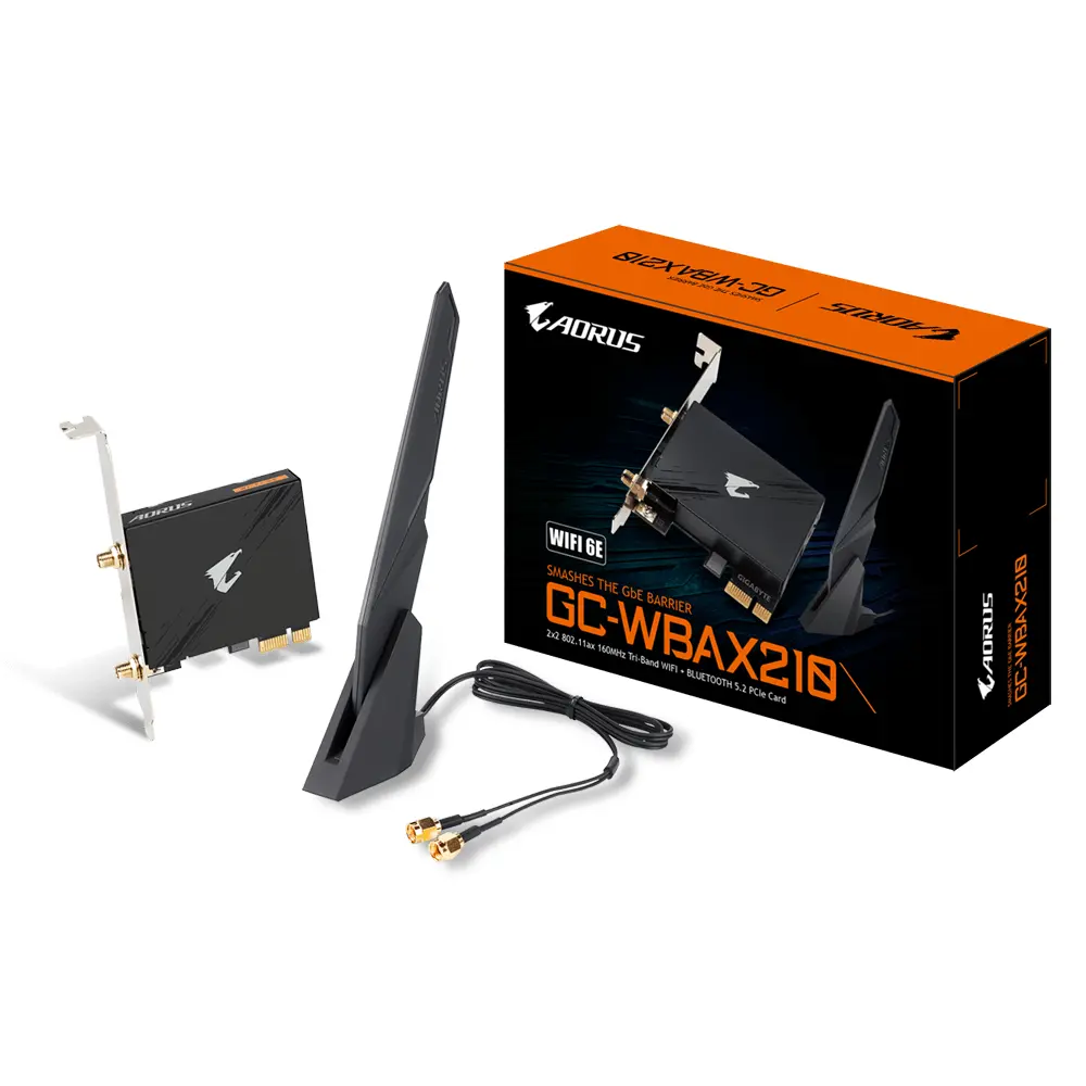 Безжична карта GIGABYTE AORUS X210 Intel® WIFI 6Е 2x2 802.11ax, Bluetooth 5.2 - image 2