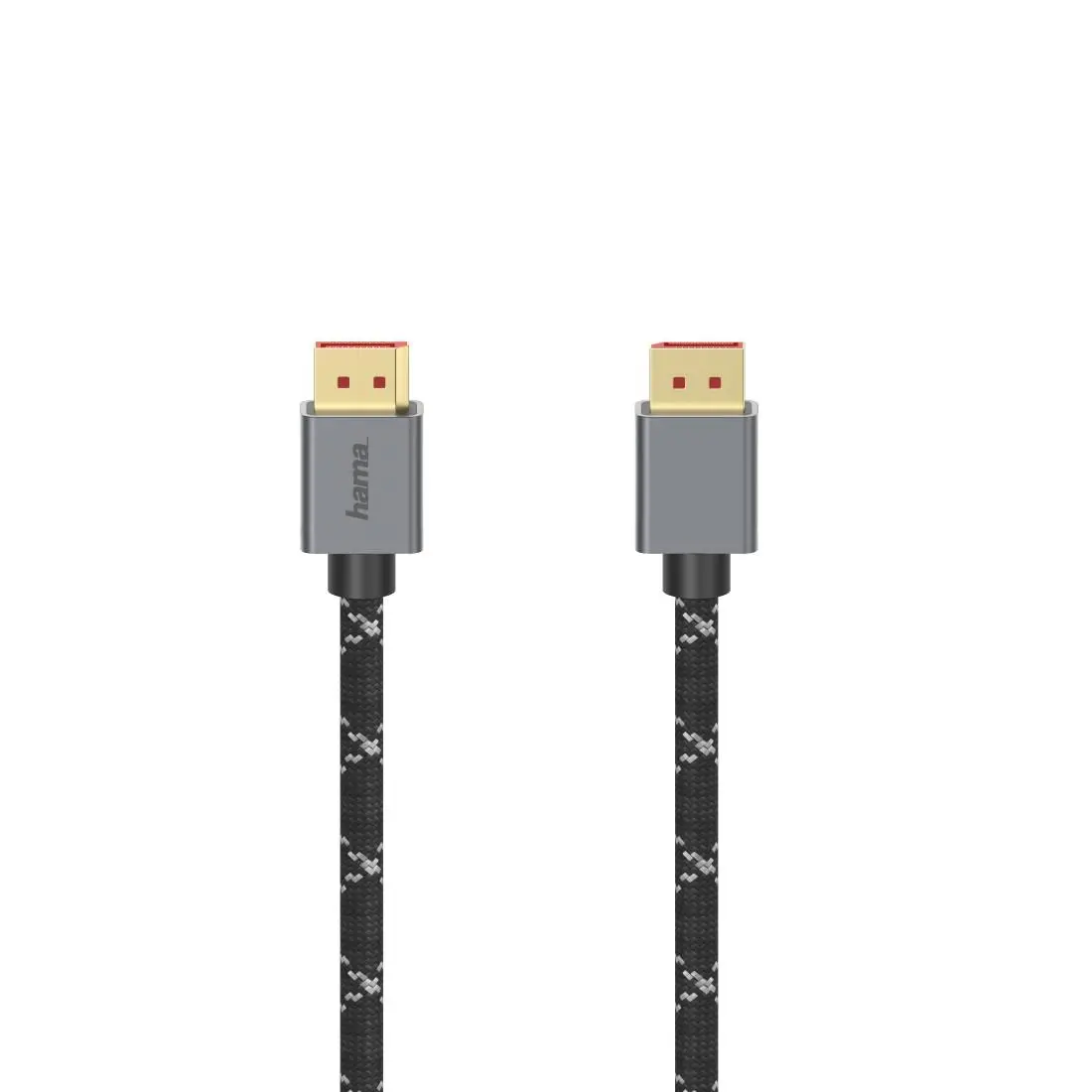 Кабел HAMA DisplayPort мъжко - DisplayPort мъжко, 2 м, 8K Ultra HD, Алуминий, Позл.конектори, Черен - image 1