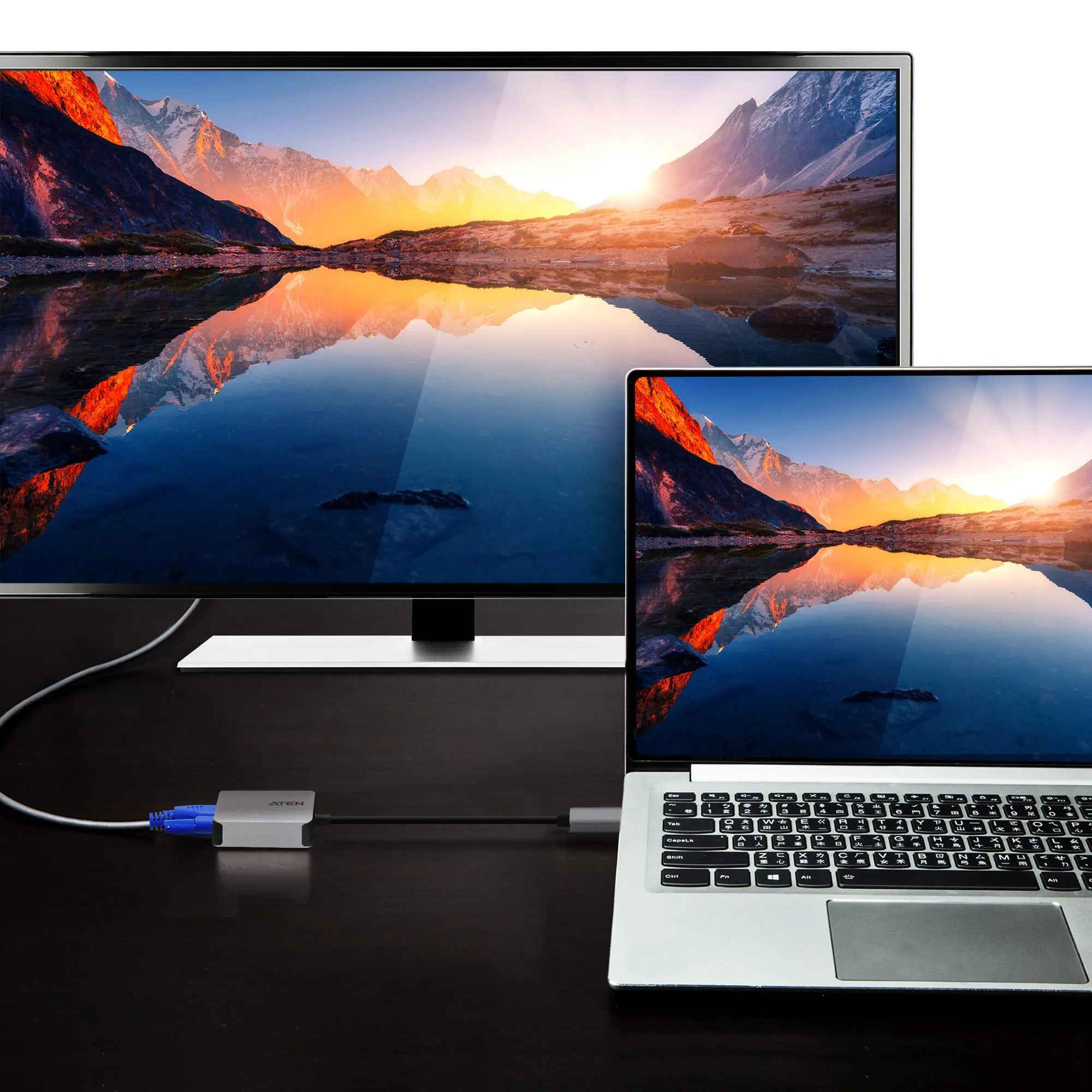 Адаптер ATEN UC3002A, USB-C мъжко - VGA женско, 1920 x 1200@60Hz, Черен - image 5