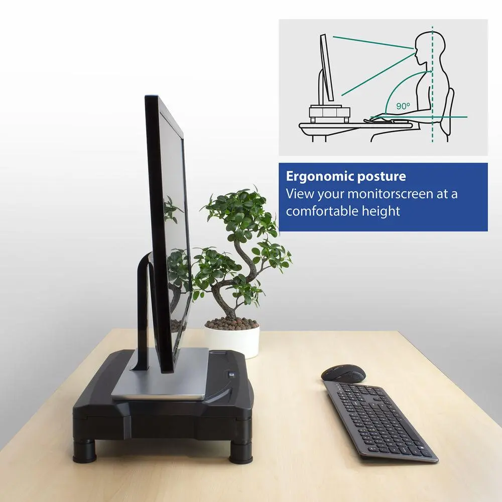 Стойка за монитор ACT AC8210, За бюро, с чекмедже,до 10 кг, Черна - image 5