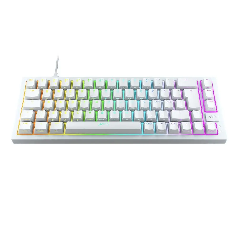 Геймърскa механична клавиатура XTRFY K5 Transperant White, 65% Hotswap RGB UK Layout Kailh Red