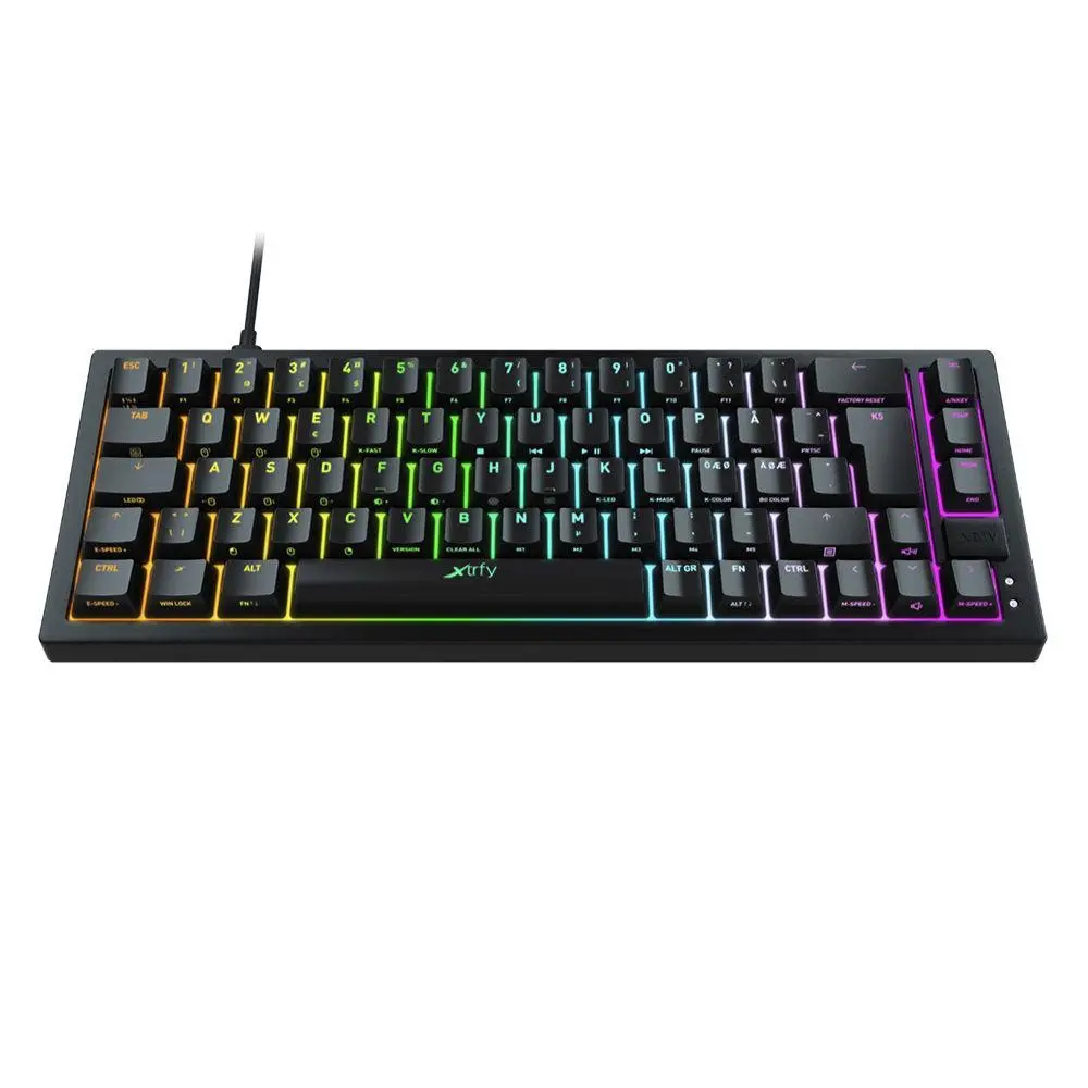 Геймърскa механична клавиатура XTRFY K5, 65% Hotswap, RGB, US Layout Kailh Red, Черен - image 1