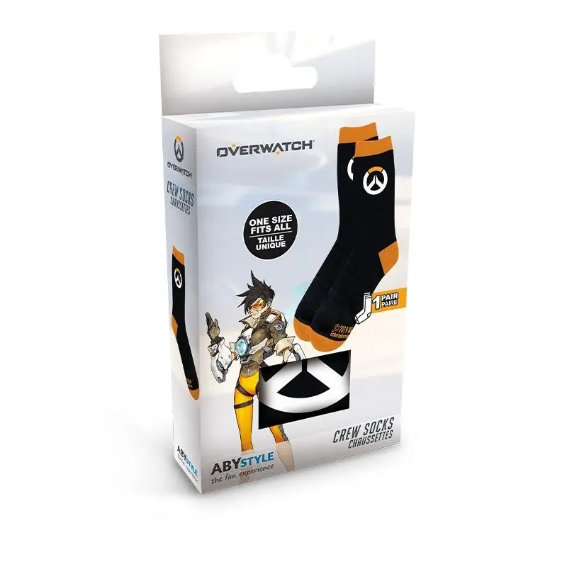 Чорапи ABYSTYLE OVERWATCH Socks Logo, Черен/Оранжев - image 1