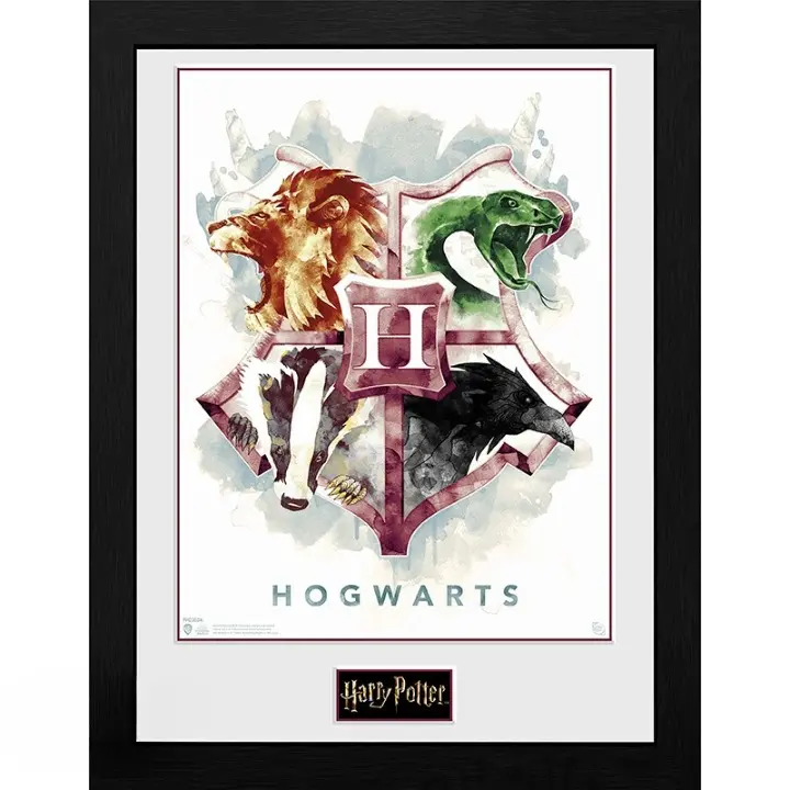 GBEYE HARRY POTTER - Framed print "Hogwarts Water Colour" (30x40)