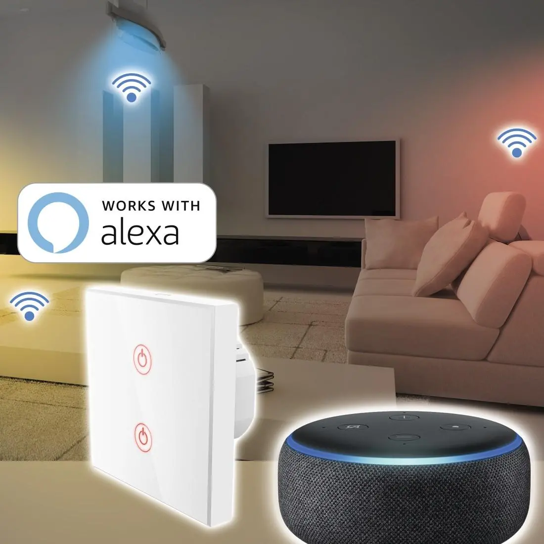 HAMA Wi-Fi смарт ключ за стена, Amazon Alexa, 176551 - image 4