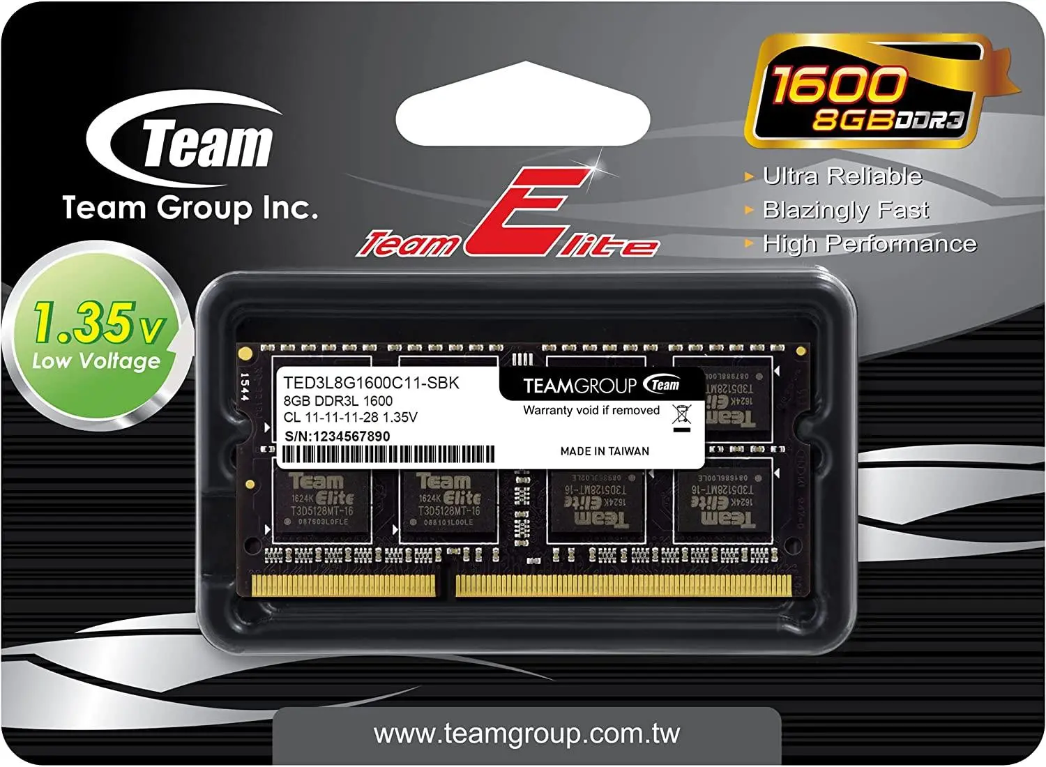 Памет Team Group Elite DDR3L - 8GB, 1600 mhz, CL11-11-11-28 1.35V - image 2