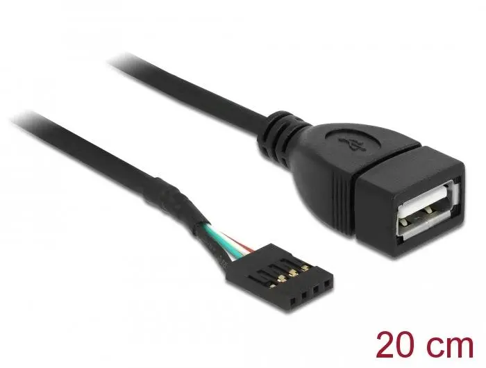 Кабел DeLock USB Pin header женско > USB 2.0 type-A женски, 20 cm - image 1