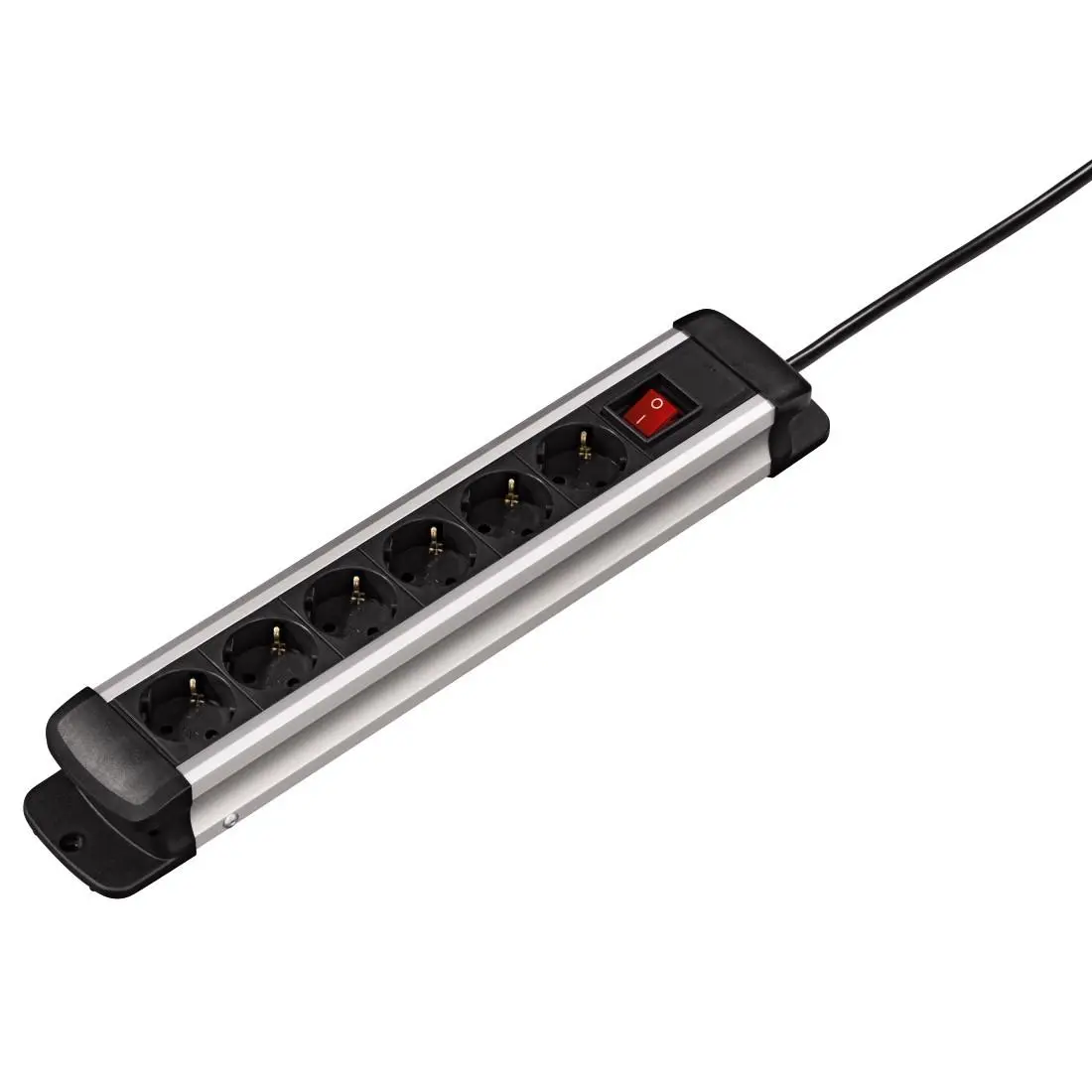 Разклонител HAMA Pro-S 60S, Алуминиев със защита, 6 гнeзда, 1.5м кабел