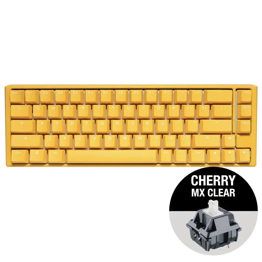 Геймърскa механична клавиатура Ducky One 3 Yellow SF 65, Cherry MX Clear суичове - image 1