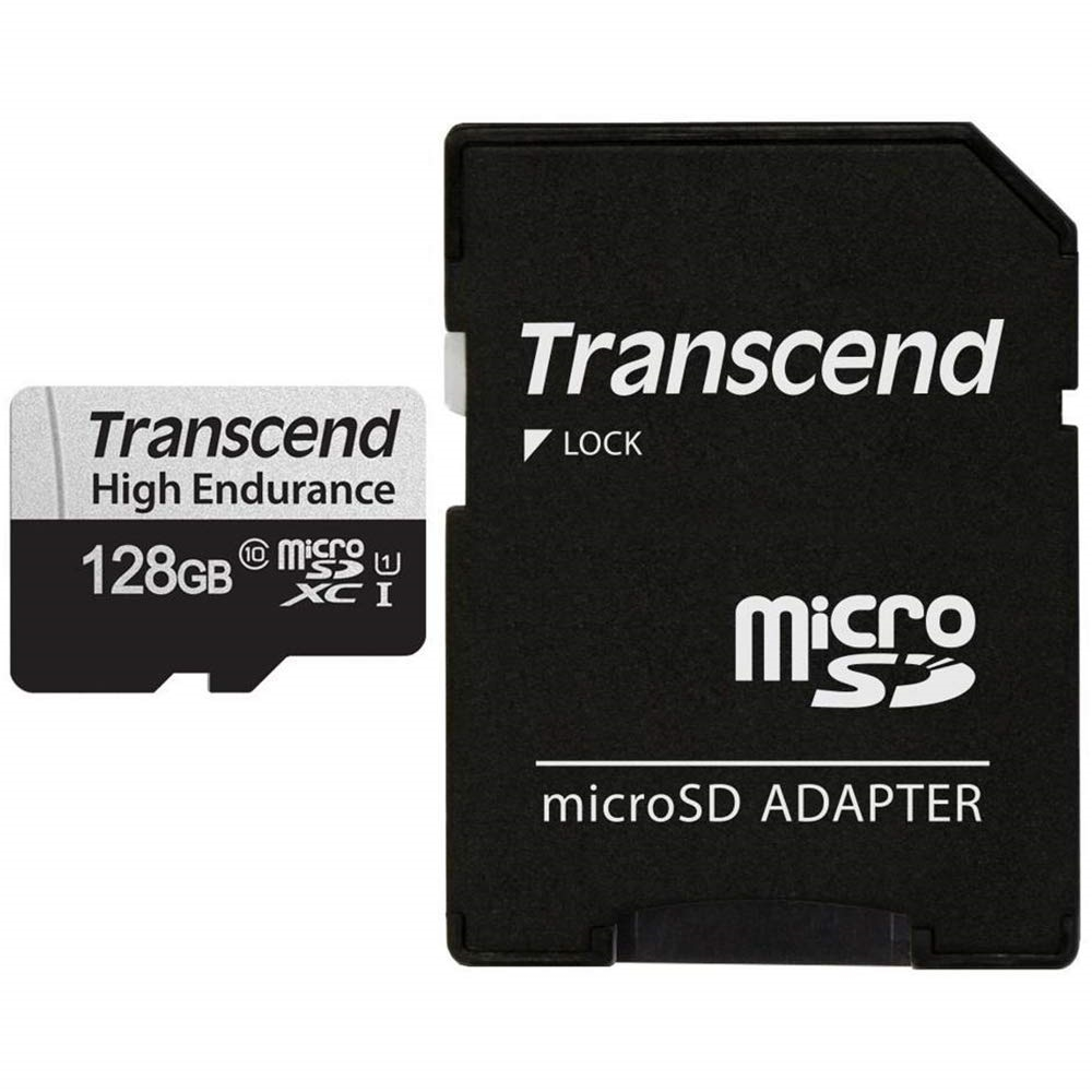 Памет, Transcend 128GB micro SD w/ adapter U1, High Endurance