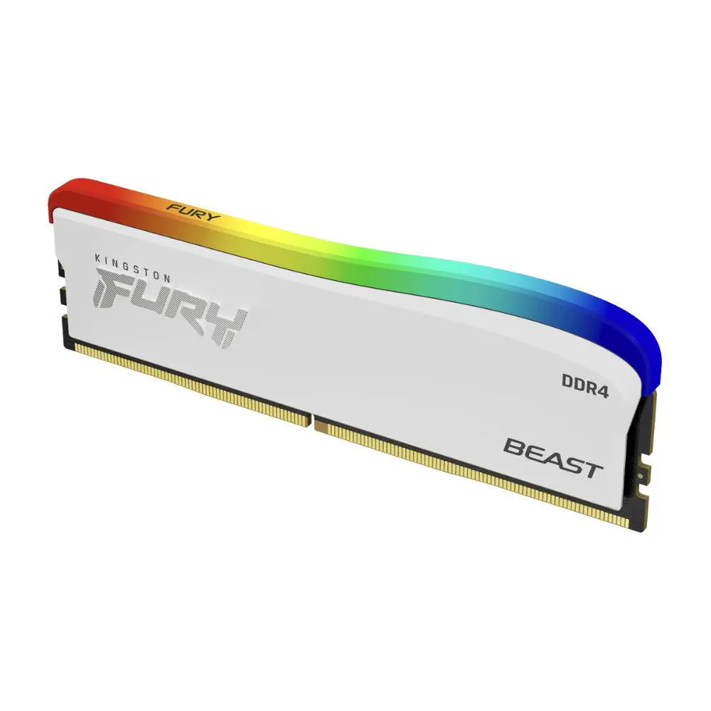 Памет Kingston FURY Beast White RGB 16GB DDR4 PC4-28800 3600MHz CL18 KF436C18BWA/16 - image 1