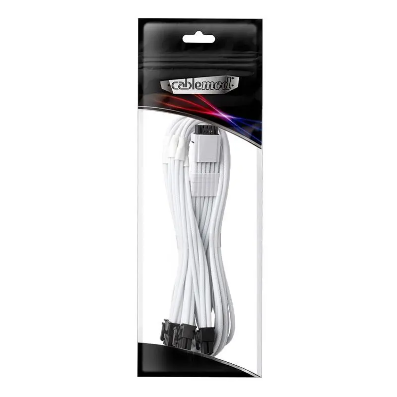CableMod PRO ModMesh RT-Series 12VHPWR към 3x8Pin PCI-E кабел - 60cm за ASUS/Seasonic захранвания, White - image 2