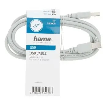 Кабел HAMA 200900 USB-A мъжко - USB-B мъжко, 1.5 м - image 1