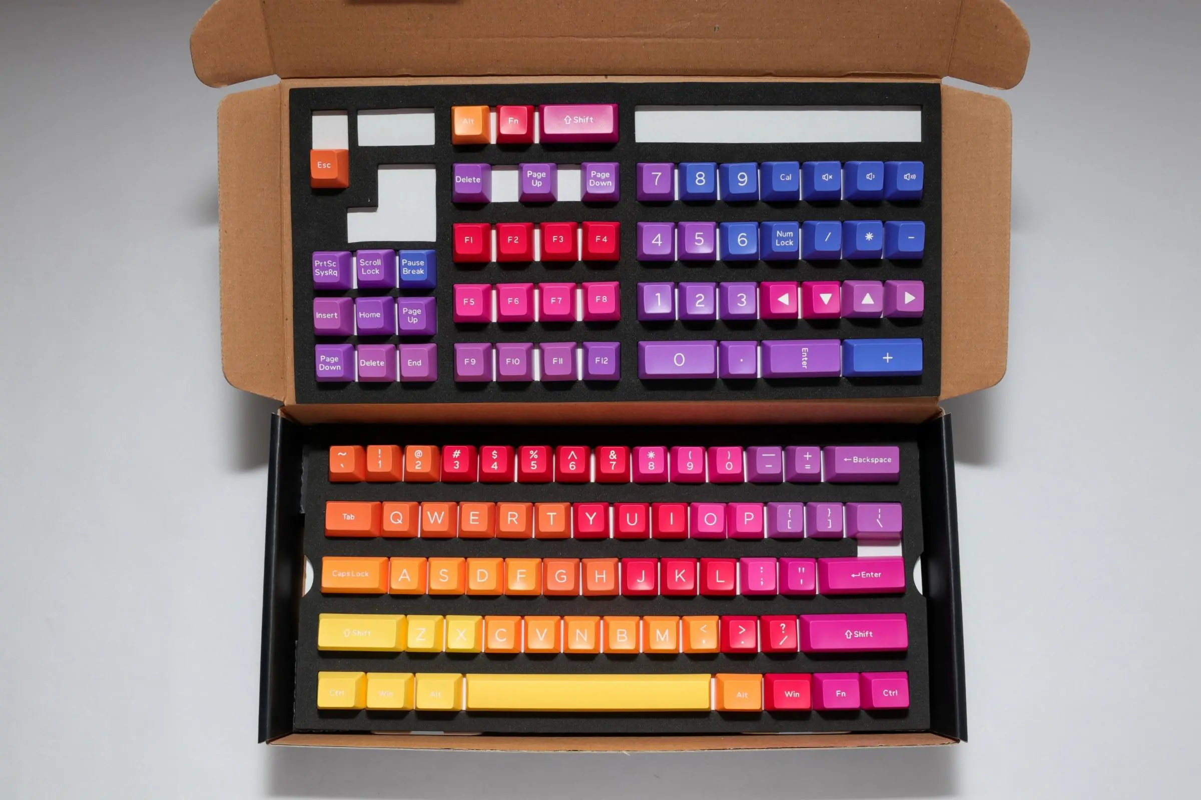 Капачки за механична клавиатура Ducky Afterglow, 108-Keycap Set ABS, Double-Shot, US Layout - image 1