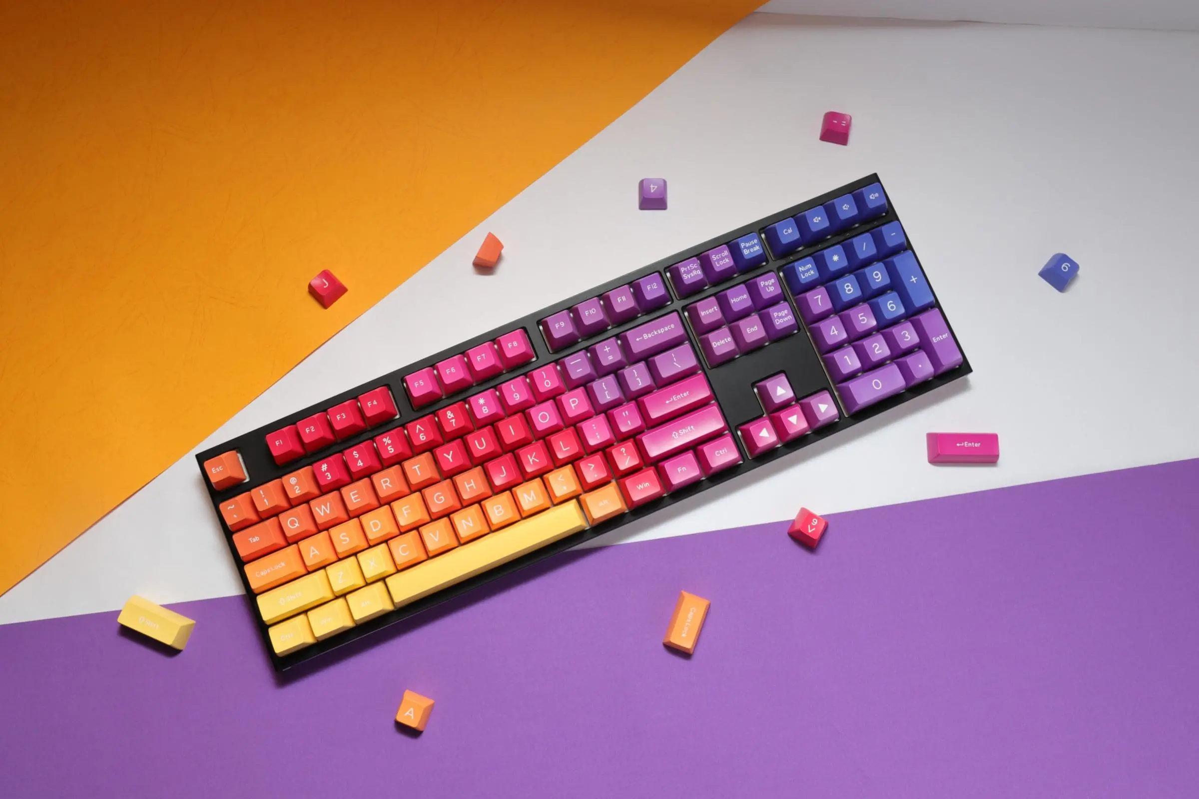 Капачки за механична клавиатура Ducky Afterglow, 108-Keycap Set ABS, Double-Shot, US Layout - image 10