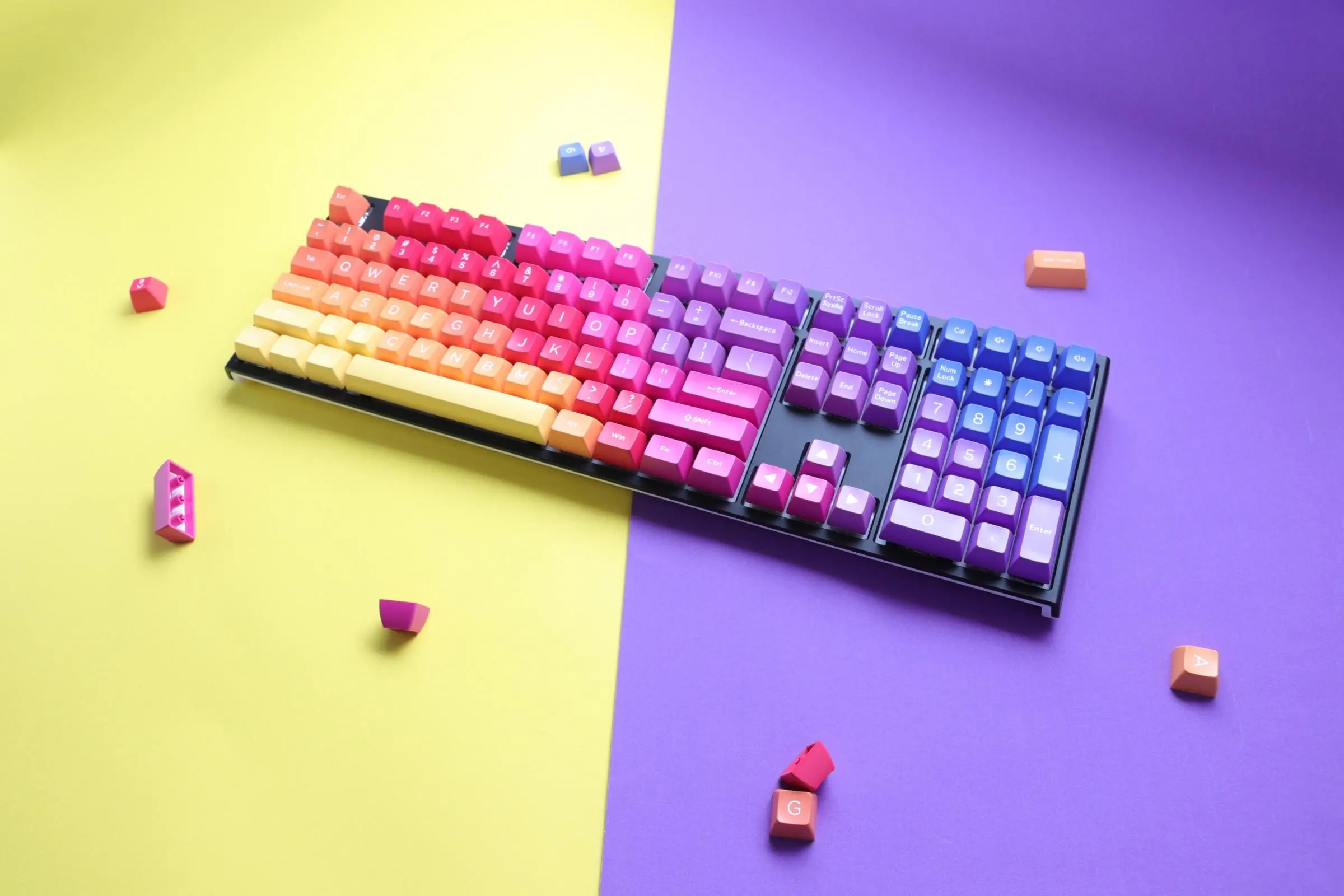 Капачки за механична клавиатура Ducky Afterglow, 108-Keycap Set ABS, Double-Shot, US Layout - image 11