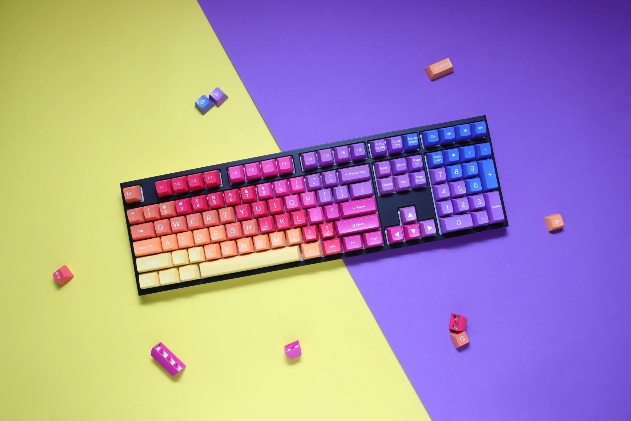 Капачки за механична клавиатура Ducky Afterglow, 108-Keycap Set ABS, Double-Shot, US Layout - image 2