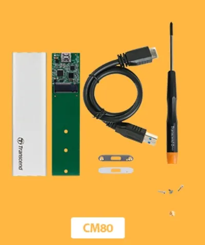 Кутия за твърд диск, Transcend M.2 2280/2260, USB3.1 SSD Enclosure Kit, Silver - image 3
