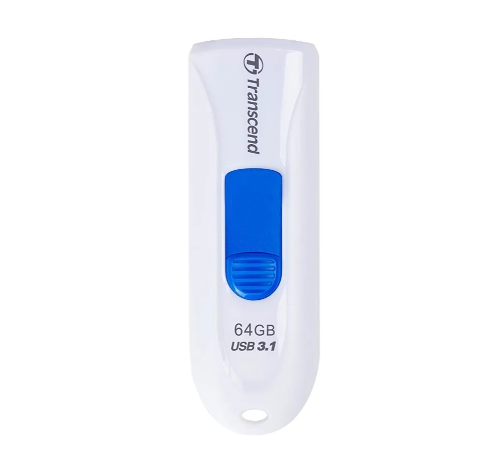 Памет, Transcend 64GB, USB3.1, Pen Drive, Capless, White