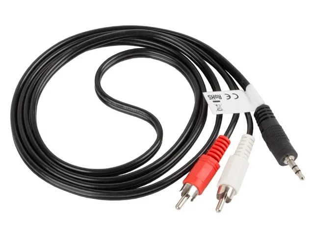 Кабел, Lanberg mini jack 3.5mm (M) 3 pin -> 2X RCA (chinch) (M) cable 1.5m - image 1