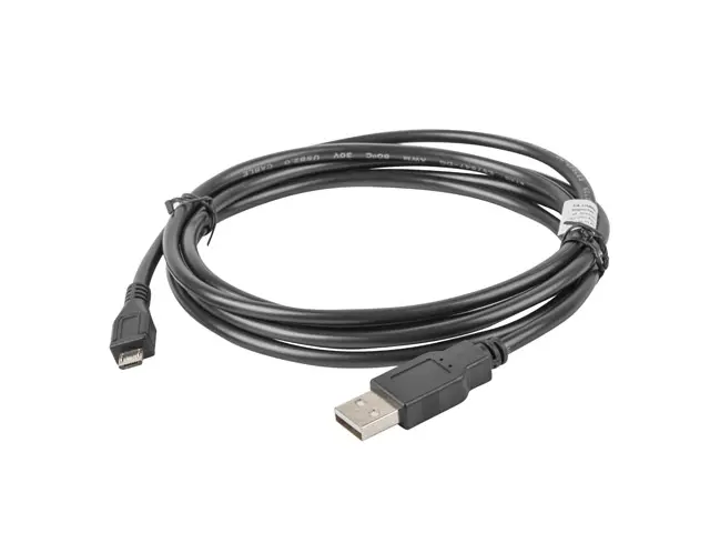 Кабел, Lanberg USB MICRO-B (M)  ->  USB-A (M) 2.0 cable, 1.8m, black - image 1