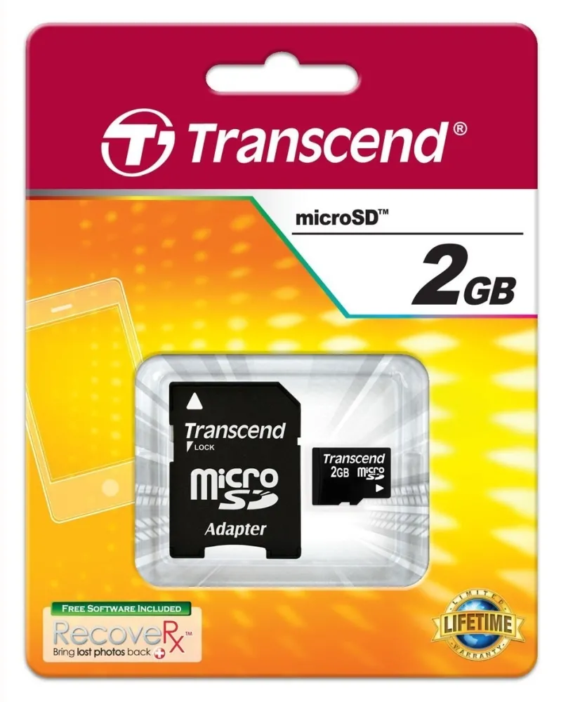 Памет, Transcend 2GB micro SD (with adapter) - image 1